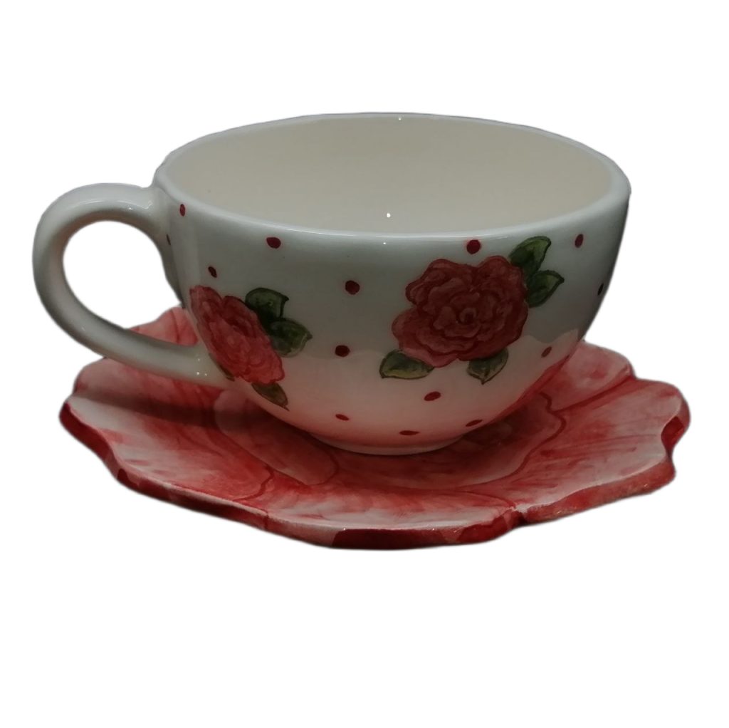 فنجان نعلبکی رز قرمز 8