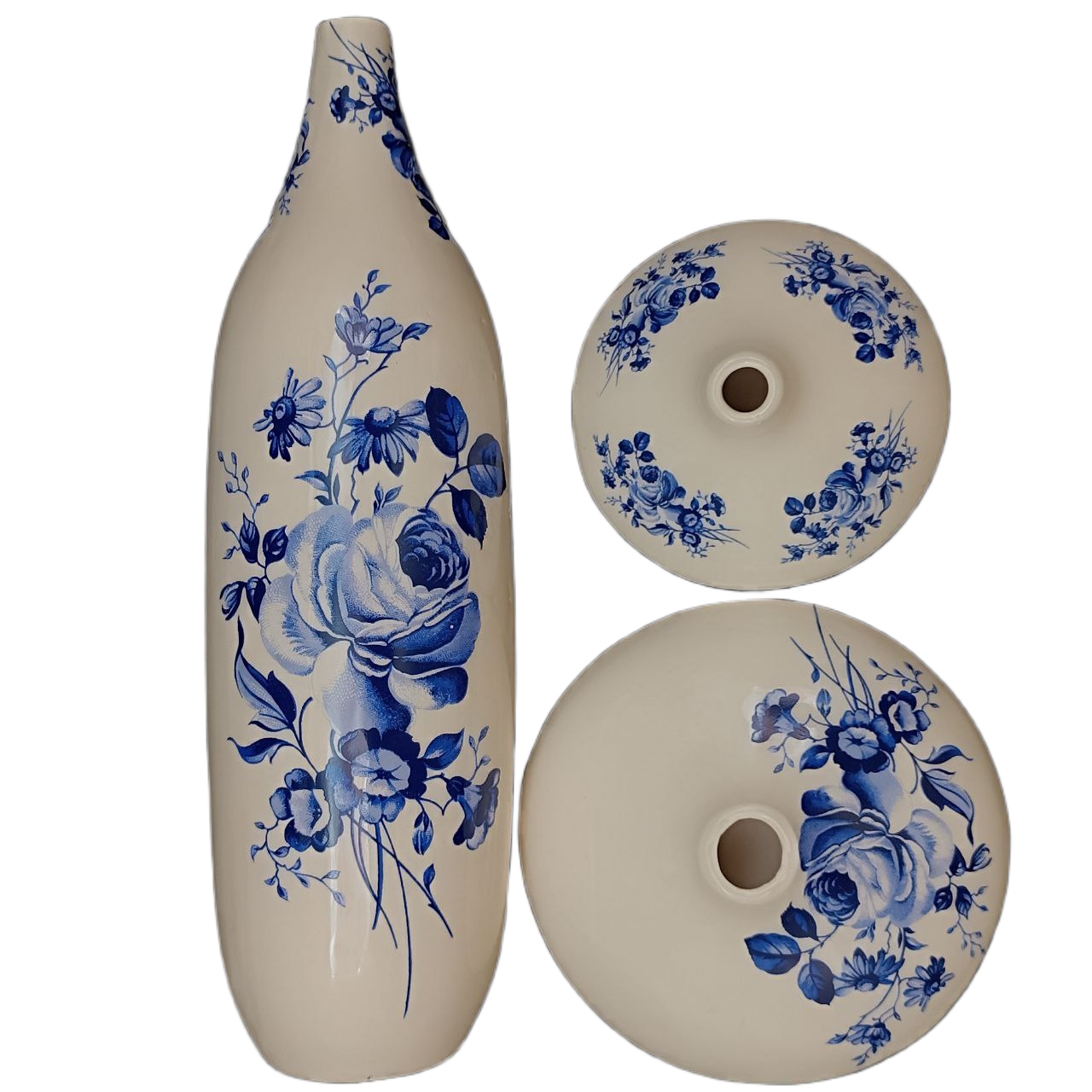 گلدان ارغوان ۳تکه هیوا 9 گلدان ارغوان ترانسفر سورمه ای (1)