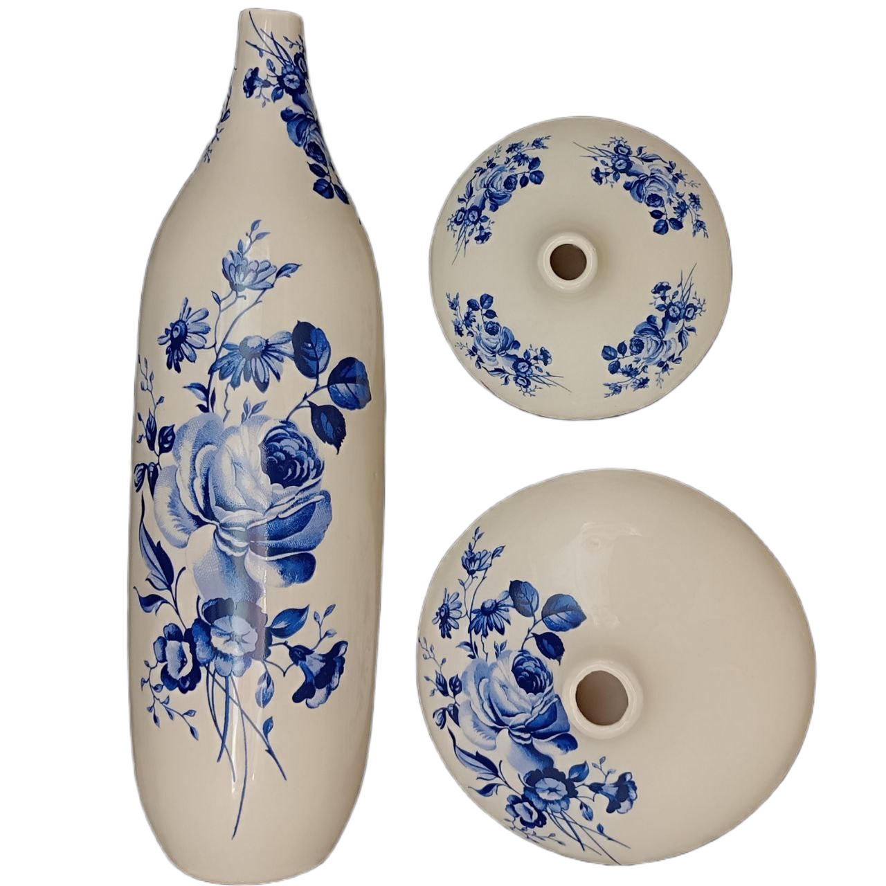 گلدان ارغوان ۳تکه هیوا 8 گلدان ارغوان ترانسفر سورمه ای (2)