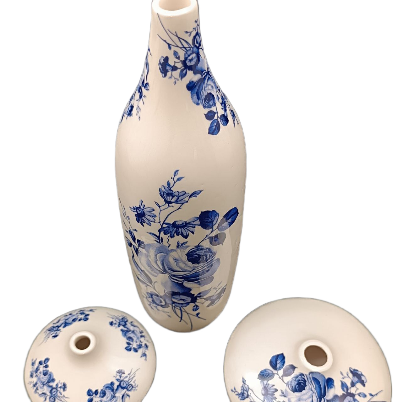 گلدان ارغوان ۳تکه هیوا 10 گلدان ارغوان ترانسفر سورمه ای (6)