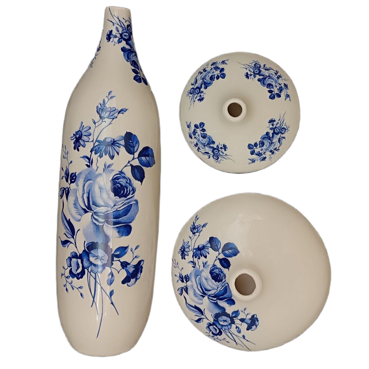 گلدان ارغوان ۳تکه هیوا 5 گلدان ارغوان ترانسفر سورمه ای (7)